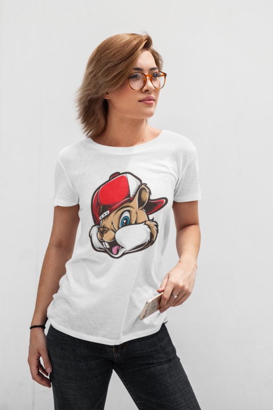 t-shirt-mockup-featuring-a-short-haired-woman-posing-in-front-of-a-white-wall-413-el (2) Tricou Chipmunks - Image 1